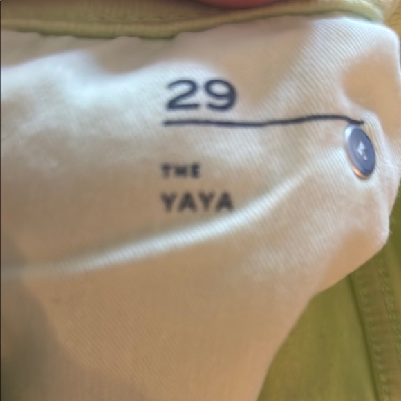 NWT Pilcro Yaya Light Green Denim Pants 29 Lime cropped - Picture 6 of 6